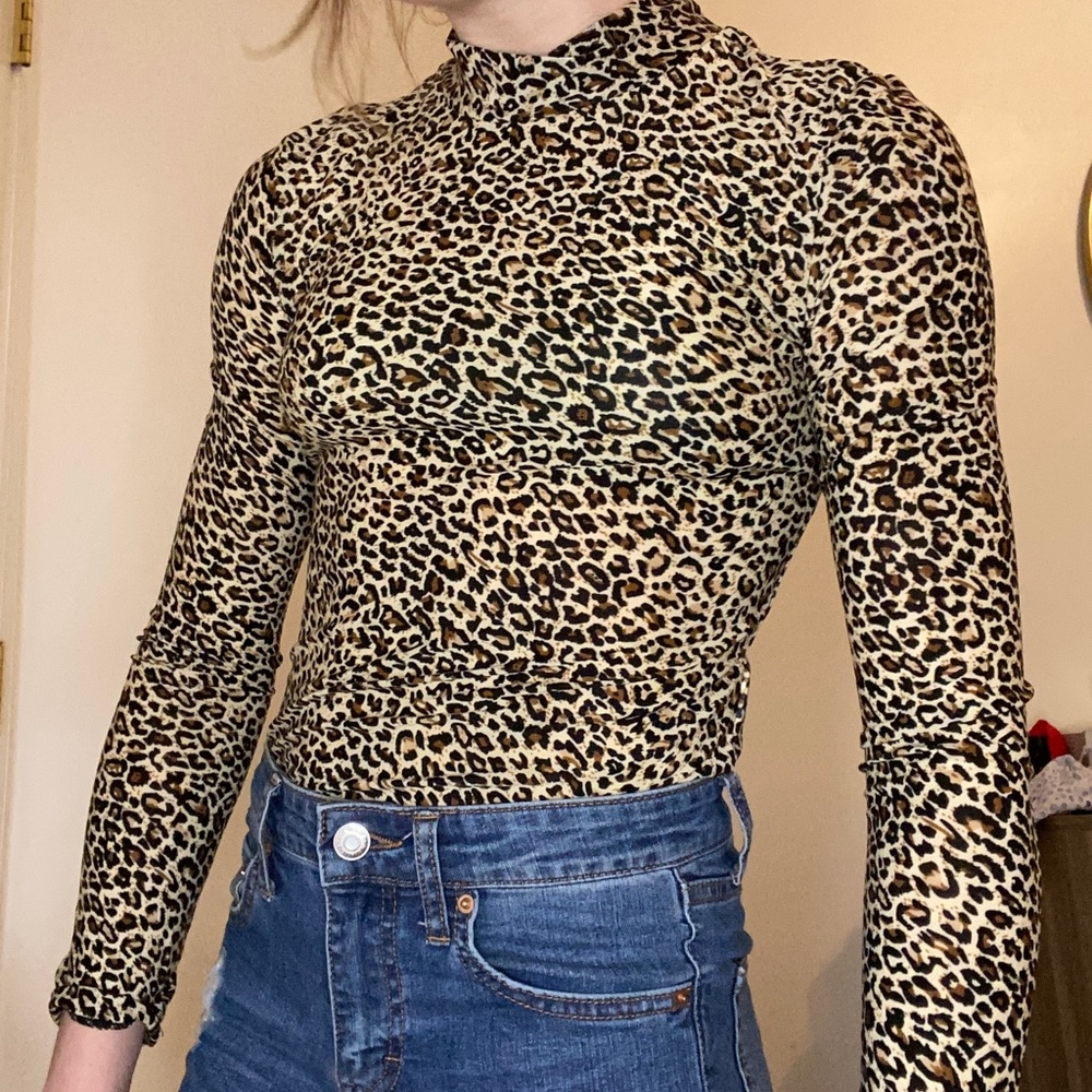 SHEIN cheetah mock neck